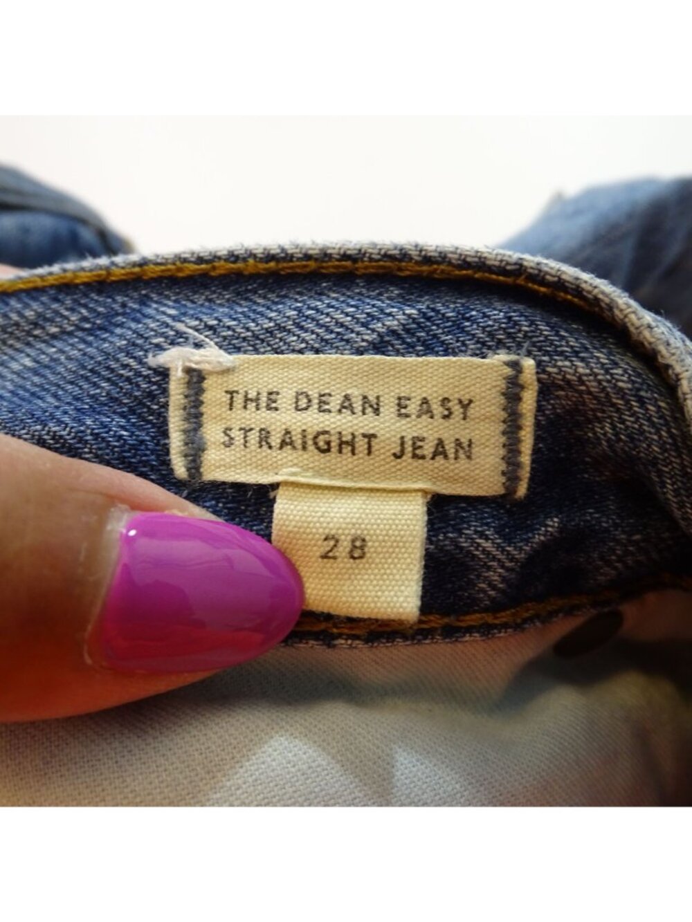 Madewell The Dean Easy Straight Jean Women Light Wash Raw Hem Button Fly Size 28 - Picture 9 of 15